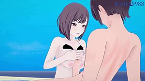 Ichika Hoshino and Ena Shinonome in Intense Project Sekai Hentai