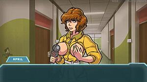 April O'Neil and Turtles: Ninja Turtles Hentai with Big Boobs