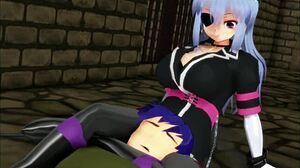 女孩B英雄场景与阿斯特里德2在第13部分。动漫游戏中狂野动作展开。