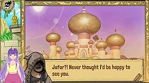 Hey, in Queen Trainer part 1, Princess Jasmine from Arabian Nights gets sexy with big tits and boobs in this Disney-inspired anime game