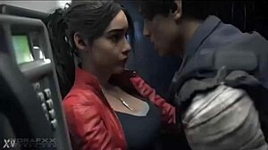 Claire Redfield in animated porn Scenes