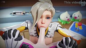 Mercy’s ass bouncing and bouncing in Overwatch PMV Fireflies