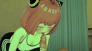 Anya finishes her workout and gets hot and steamy
