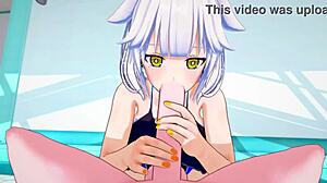 Pool blowjob scene in 3D hentai anime by BadPoiPoi 😏