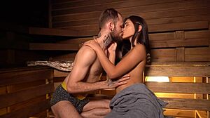 Steamy gay bathhouse encounter escalates to passionate blowjob session