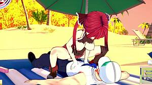 Hell yeah, Houshou Marine banging hard on Sex Beach!