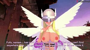 Angelwomon evolves and fucks three digimon in full fantasyking3