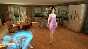 home together gameplay with big tits and feet in erotic anime action