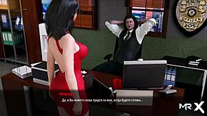 3D cartoon of a naughty butt plug scene in a fashion business setting
