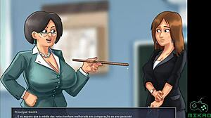 School babes get some help during the hot summer break in this anime