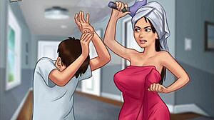 Summertime Saga 4: Watching Sexy Jamie Shower in Steamy Action
