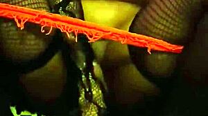 anime girl enjoys solo play with dildo