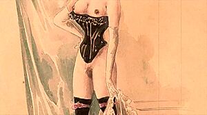 Vintage Erotic Illustration with Subtle Anime Charm