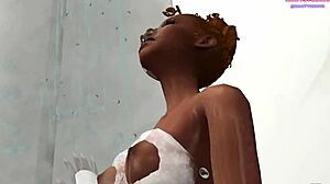 Step-brother sneaks into shower for forbidden fuck with Mae