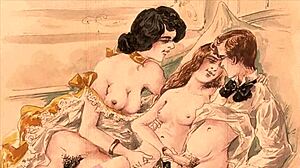 Vintage Erotic Illustration with Subtle Anime Charm