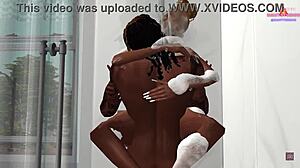 Step-brother sneaks into shower for forbidden fuck with Mae