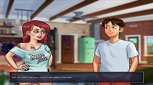 Beautiful anime babe gets banged in hot summer game