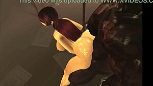3D animated video of Subway May with big black cock