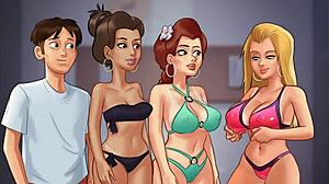 wanna join the wild group party with my girlfriend and friends in anime?