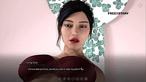 Ling and Leyala massage Atlas in The Seven Realms, turning into lesbian threesome sex.