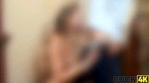 Unreal! Cuck4k wife’s tight pussy takes a stranger’s cock in bed.