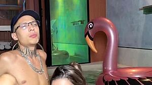 Hot anime porn with a black and white theme with a big cock scene