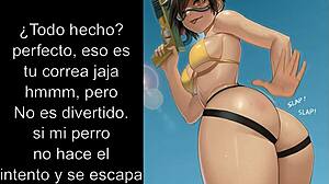 Tracer Overwatch femdom takes control with toys