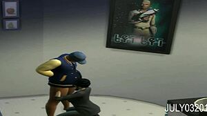 voyeur life - lady sucking black dick in bathroom