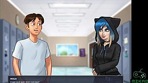 The last confrontation between Eve and Roxxy in the Summertime Saga Chapter 73