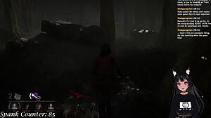 Vtuber Lewdneko continues to play DbD and gets spanked in this part