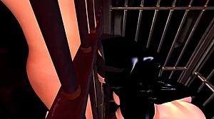3D animated BDSM hentai with rough anal sex and beautiful boobs