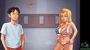 Cheerleaders get oiled up in public for some fun