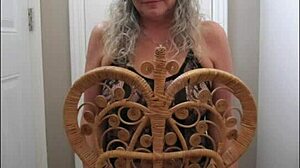 Kity Hudson Teases on Stairway to Naughty in Curvy Anime Lingerie Solo