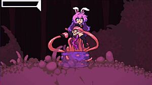 Pink hair anime girl gets naughty in UdonGe game