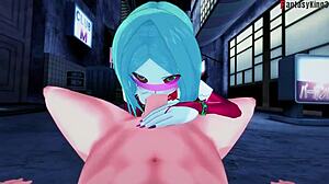 Rebecca's Wild Blowjob in Night City! Cyberpunk FantasyKing3 Full Scene with Big Tits!