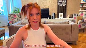 redhead got a cumshot in panties while parents were out