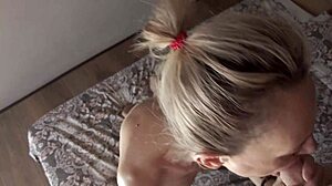 Pretty MILF gives great blow job
