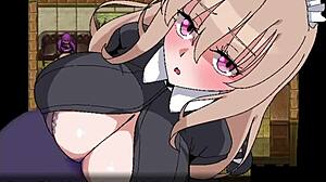 Hentai game with a busty maid getting fucked