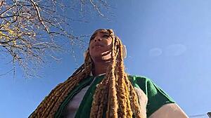 Ebony Luna Black Spots Me on Street and Drags Me Home for Ruthless Fucking Without Mercy