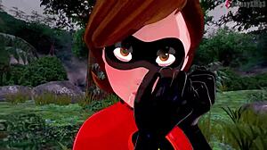 Elastigirl in steamy action