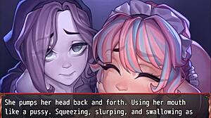 Harem in Another World Ep 19: Ghost and Maid Compete in Double Blowjob. Who Wins This Cute Contest?
