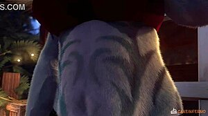 Furry vore video with 3D animation and oral action