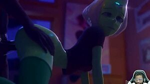 3D animated big tits bouncing during doggy style sex