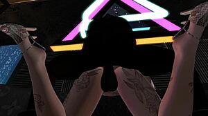 Second Life black man pounds Latina woman hard in nightclub scene