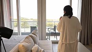 hotel maid caught in jacuzzi offers double cumshot to save job