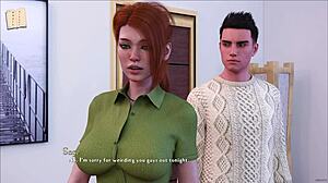 成为迪克301展示丰满胸部在服装中