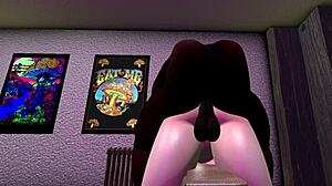 Black man gets to experience the world of Second Life with a fuck session with Harley Quinn