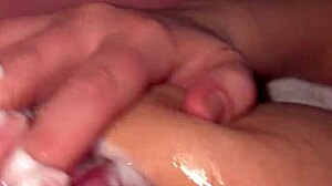 huge cock slides into creamy titty fuck in restroom before hard pounding