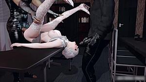 3d asian anime, wanna see white-haired xiaowu serve?