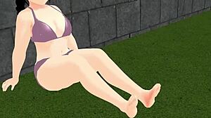 Kyo animation plump girl flashes huge tits